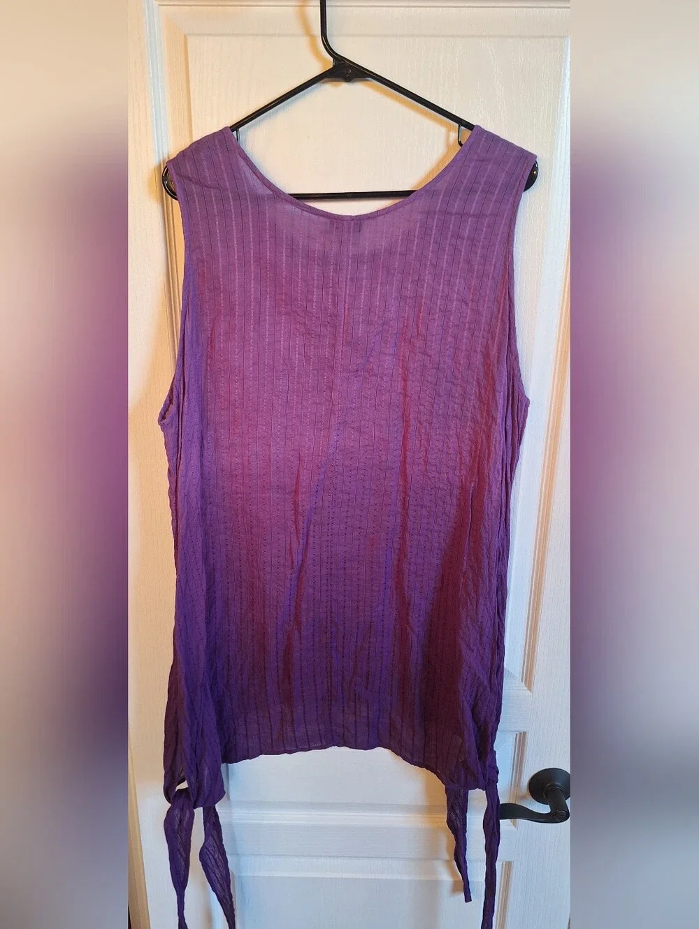 Ombre Set Sleeveless Purple Tie-Hem Tank Top With Matching Pants
